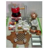 Misc kitchen wares, pig shaped board, butter