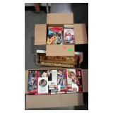 Box group, 2 with paper back romance novels, and