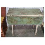 Primitive drop leaf kitchen table, 2 board top