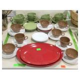 Group lot, includes plastic plates cups and
