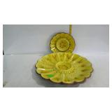 Treasure Craft serving dishes, yellow and brown.