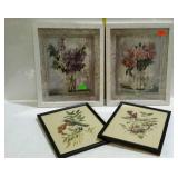 Framed pictures, two vintage bird prints (8 x 10)