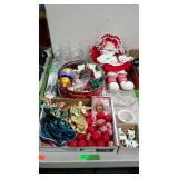 Christmas decor lot, candles, bulbs, glasses,