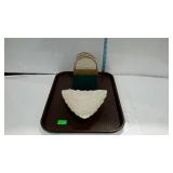 Lenox China coaster set with box, and a triangle