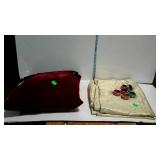 Home decor velvet throw pillow, table cloth, and