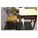 Youth school desk and chair, desk station with