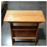 Early maple book stand, stand board top shelf