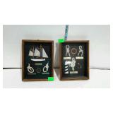 Pair of framed wall decor seaman