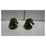 Set of brass horse head bookends
