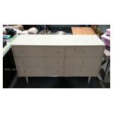 Mid Century Six drawer painted dresser, footed