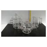 Tray of Early American Pattern Glass. One small