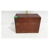 Nice wooden card file box with brass hardware.