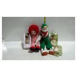 Tray lot of assorted dolls. Ronald McDonald doll,