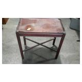 Mahogany Side Stand, gallery rail along top with