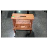 Wooden step stool bench, the hand hole top board