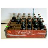 Wooden Coca-Cola bottle crate with individual