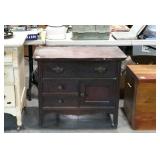 Old Oak Washstand, single wide draw with 2 narrow
