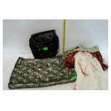 Group lot: large fanny pack,  large metallic