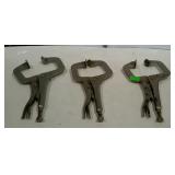 Three Welders Vise Grip Clamps