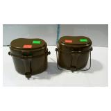 Two Metal containers. Military styling. Perhaps