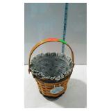 Longaberger swing handled basket with liner,