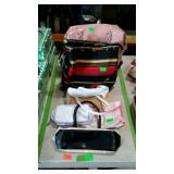 Group of ladies cosmetics and carry tote bags,