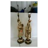 Pair of Asian people character figural table