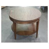 Mid Century 28" drum top end table with the