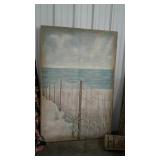 Large framed wall decor paint on nylon type