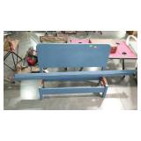 Blue painted twin size child bed with painted