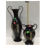 Home decor- pair of double handled urn style vases