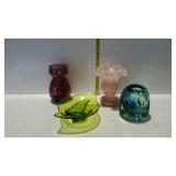 Colored glass - amethyst krackle glass vase, pink