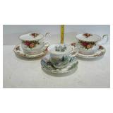 Cups & Saucers- Royal Albert bone china, two large