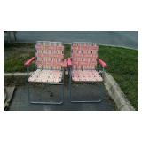 Two folding camping chairs