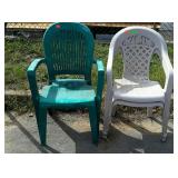 Set of three plastic chairs