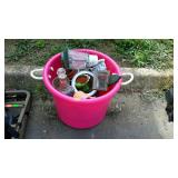 Muck bucket, filler with small planters