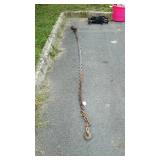 134 inch long chain, does have two knots in it