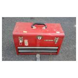 Craftsman two drawer tool box with pop up lid,