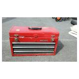 Craftsman three drawer tool box with pop up lid,