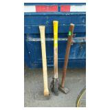Tool lot includes axe lfence strecher, splitting
