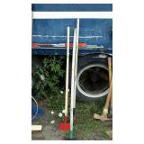 Group lot, includes rake and garden hoes
