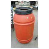 Poly rain collection barrel with water hose