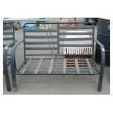 Patio love seat frame, black aluminum with