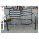 Patio love seat frame, black aluminum with