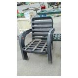 Set of 4 black aluminum framed stackable lawn