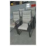 Set of 4 lawn chairs stackable type, aluminum