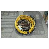 Group of electric cord, yellow extension cord,