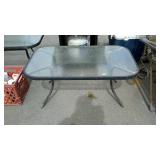 Patio glass top coffee table aluminum framed