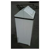 Early industrial metal trash can, school or even
