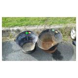 Two coal/ash buckets, show wear but still usable,